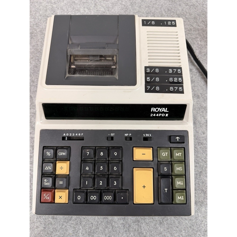 Vintage Royal 244PD II 12-Digit Electronic Printing Calculator - Works